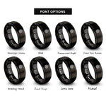 font options for inside engraving on black cube grid rings