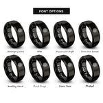 font options for inside engraving on black cube grid rings