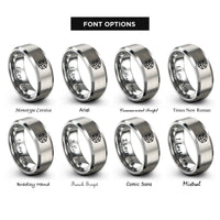 font options for inside engraving on silver cube hexahedron rings