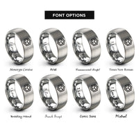 font options for inside engraving on silver cube hexahedron rings