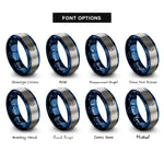 font options for inside engraving on blue & gray cube robot rings