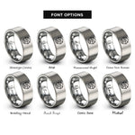 font options for inside engraving on gray cube robot rings