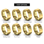 font options for inside engraving on gold cucumber slices rings