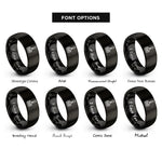 font options for inside engraving on black cultivator rings
