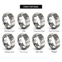 font options for inside engraving on silver cultivator rings