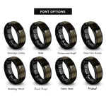 font options for inside engraving on gunmetal & black cultivator rings