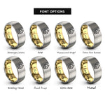 font options for inside engraving on gold & grey cupcake rings