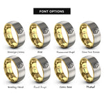 font options for inside engraving on gold & gray cupcake rings