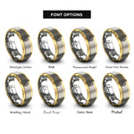 font options for inside engraving on gold & silver cupcake rings