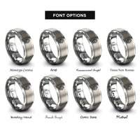 font options for inside engraving on gray cupcake rings