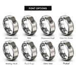 font options for inside engraving on grey cupcake rings
