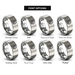 font options for inside engraving on gray cupcake rings