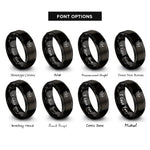 font options for inside engraving on black cupid bow rings