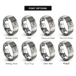 font options for inside engraving on grey cupid bow rings