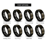 font options for inside engraving on gunmetal & black cupid bow rings