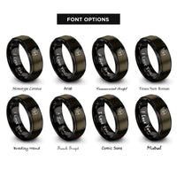 font options for inside engraving on gunmetal & black cupid bow rings