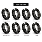 font options for inside engraving on black & gray curb bit chain rings
