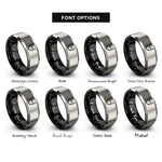 font options for inside engraving on black & gray curb bit chain rings