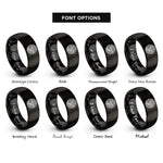 font options for inside engraving on black curl noise swirls rings