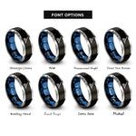font options for inside engraving on black & blue & grey curling broom stone rings