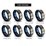 font options for inside engraving on black & blue & silver curling broom stone rings