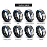 font options for inside engraving on black & blue & silver curling broom stone rings