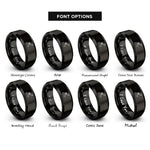 font options for inside engraving on black curling iron rings