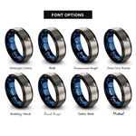 font options for inside engraving on black & blue & gray curling stone broom rings