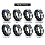 font options for inside engraving on black & blue & grey curling stone broom rings