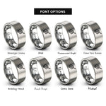 font options for inside engraving on silver curling stone broom rings