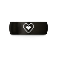 personalized presents for moms – black & rose gold tungsten 8 bit heart wedding band