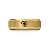 personalized presents for moms – gold tungsten 8 bit heart wedding band