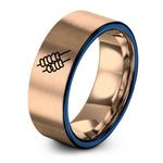 personalized presents for mom – rose gold & blue tungsten suya skewers ring