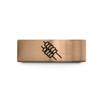 modern rings for couples – rose gold & blue tungsten suya skewers wedding band