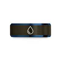 unique presents for her – gunmetal & blue tungsten water droplet wedding band