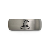 unique presents for moms – black & gray tungsten witch hat wedding band