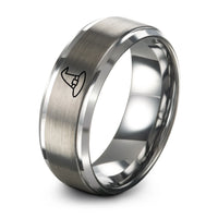 silver tungsten witch hat ring