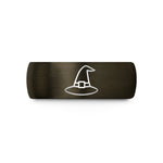 unique presents for moms – gunmetal & black tungsten witch hat wedding band