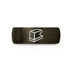 customized rings for women – gunmetal & black tungsten buffer block wedding band