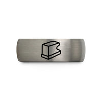 unique presents for women – gunmetal & silver tungsten buffer block wedding band