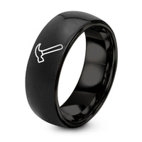 Customized Gift for Her – black tungsten hammer ring