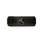 custom jewelry for women – black tungsten hammer wedding band