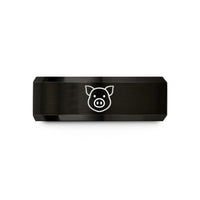 customized jewelry presents women – black tungsten piglet wedding band