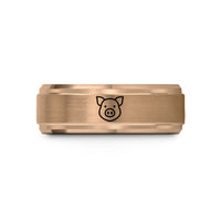 personalized ring for her – rose gold tungsten piglet wedding band