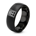 Customized Gift for Her – black tungsten platform screen doors ring