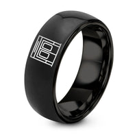 Customized Gift for Her – black tungsten platform screen doors ring