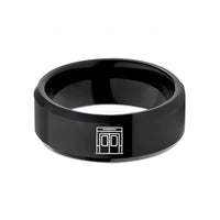 unique presents for couples – black tungsten platform screen doors wedding band