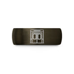 engraved rings for men – gunmetal & black tungsten platform screen doors wedding band