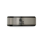 personalized jewelry for women – black & blue & gray tungsten reinga lighthouse wedding band