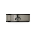 engraved presents for her – black & gray tungsten sugar cubes wedding band